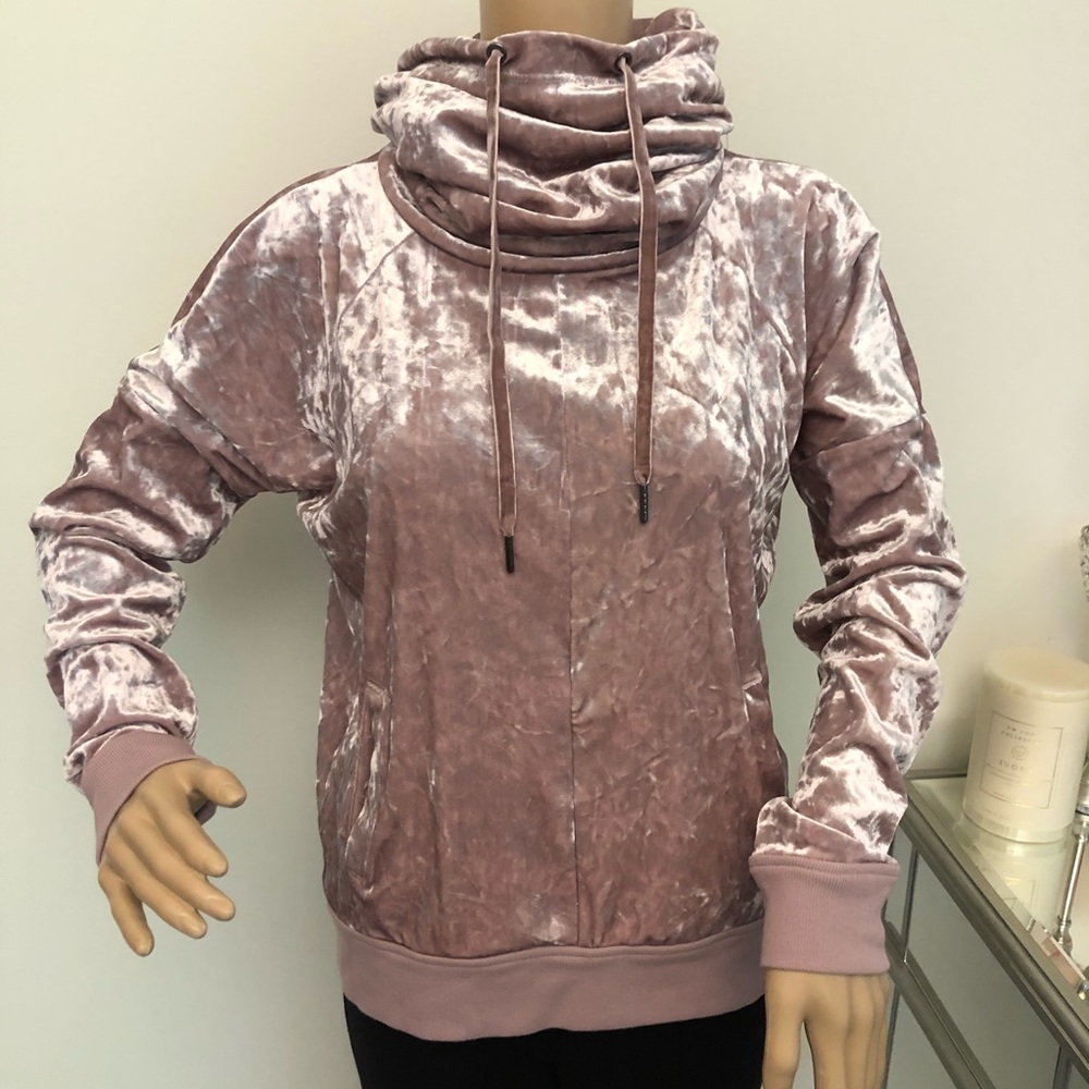 Betsy Johnson Velvet Funnel Neck Pullover - Picture 1 of 9